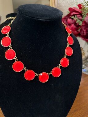 Kate Spade Gold-Tone Necklace with pinkish orange Disc Stones